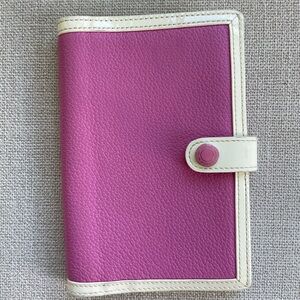 Coach Leather pink planner, card holder